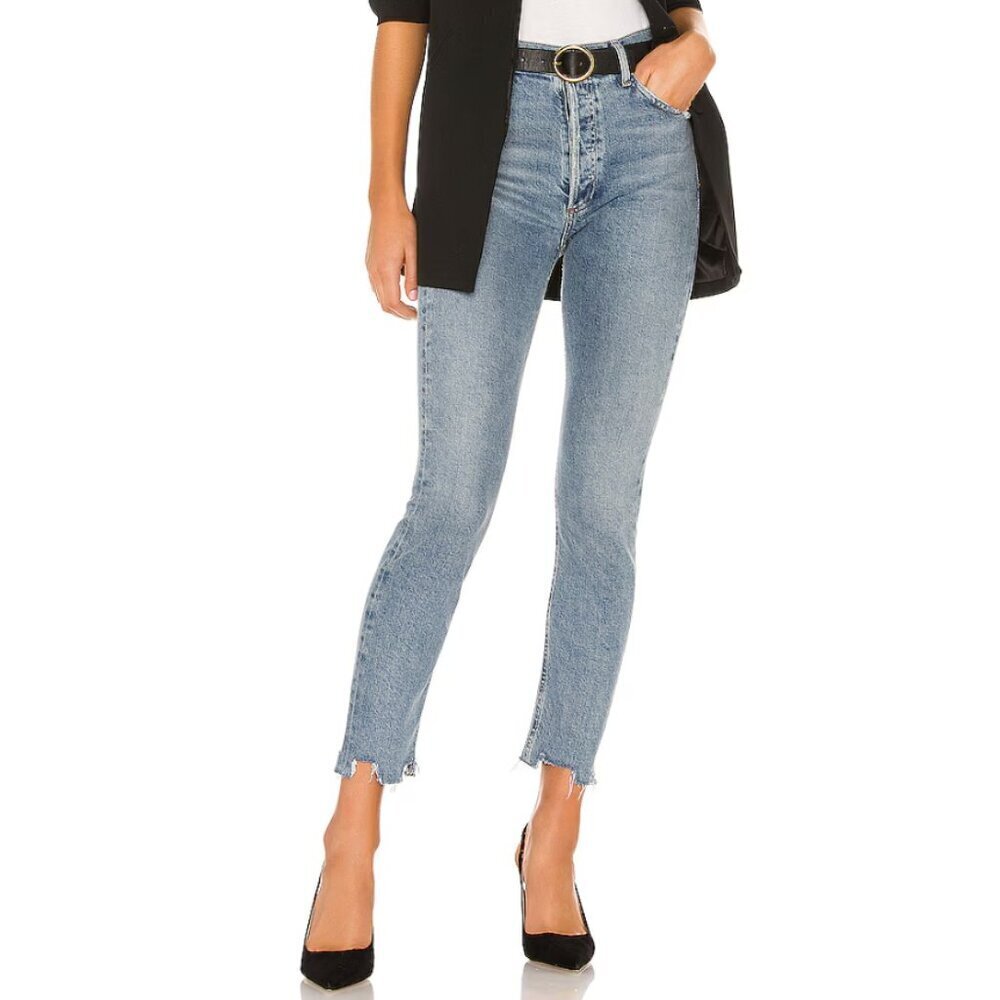 AGOLDE Women's Size 23 Blue Button Fly Nico Skinny Jeans